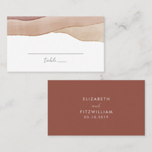 Carte De Placement Aquarelle Boho Abstraite   Mariage de rouille