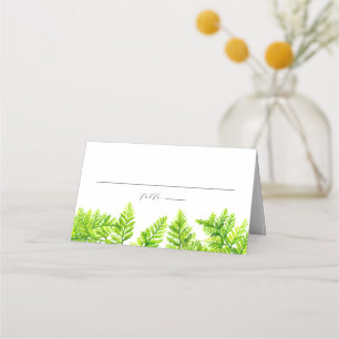 Carte De Placement Aquarelle Chartreuse Ferme verte Feuille Garland