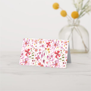 Carte De Placement Aquarelle de fleurs sauvages