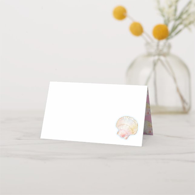 Carte De Placement Aquarelle d'étoile de mer invité rose (Devant)