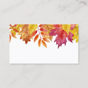 Carte De Placement Aquarelle en chute Feuille Garland Mariage d'autom