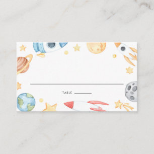Carte De Placement Aquarelle Espace Thème Anniversaire et Baby shower