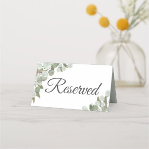 Carte De Placement Aquarelle Eucalyptus & Verdure Mariage Réservé