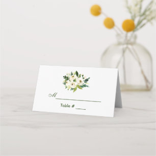 Carte De Placement Aquarelle Floral Mariage vert