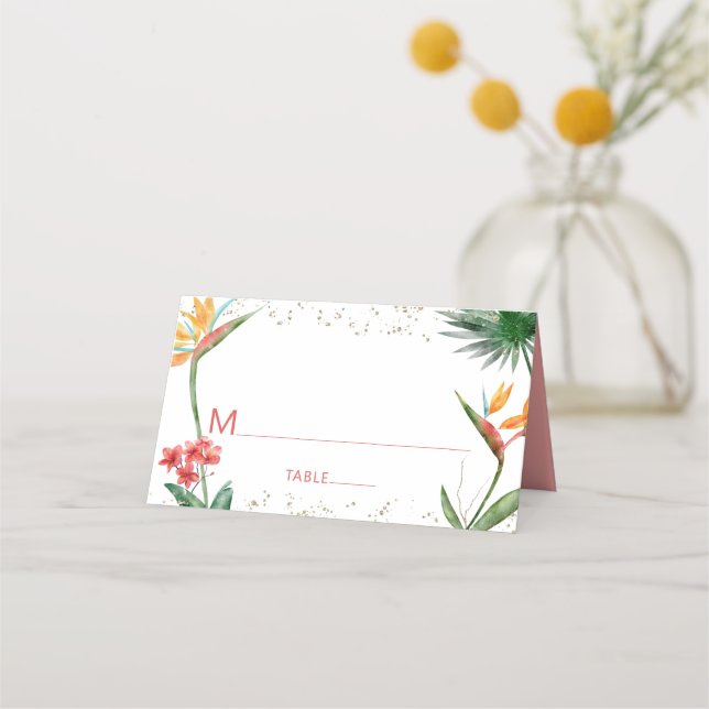 Carte De Placement Aquarelle florale Bat mitzvah rose (Devant)