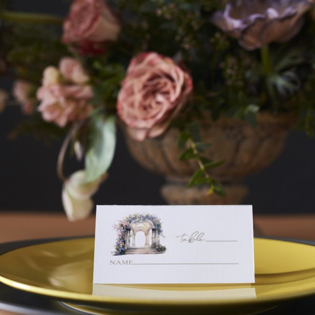 Carte De Placement Aquarelle Mariage à arc floral (Créateur téléchargé)