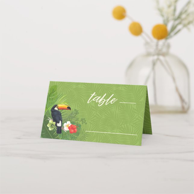 Carte De Placement Aquarelle Mariage tropical Tableau vert ID577 (Devant)