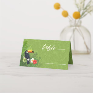 Carte De Placement Aquarelle Mariage tropical Tableau vert ID577