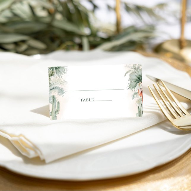 Carte De Placement Aquarelle mexicaine Cactus Palm Tree Mariage (Créateur téléchargé)