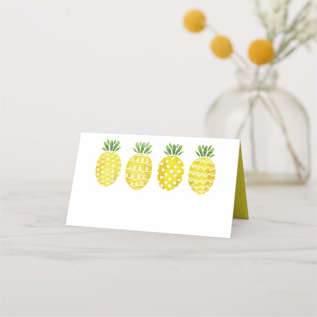 Carte De Placement Aquarelle mignonne Ananas Mix Motif Tropical (Devant)