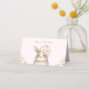 Carte De Placement Aquarelle or doux lapin mou Aquarelle Florale