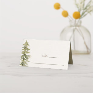 Carte De Placement Aquarelle Pine Arbres Bible Verse Mariage