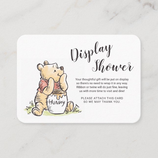 Carte De Placement Aquarelle Pooh & Friends Baby shower No Wrap (Devant)