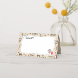 Carte De Placement Aquarelle #Reindeer Motif   Tan ou Choisir la coul