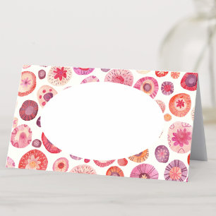 Carte De Placement Aquarelle rose Abstraite
