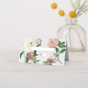 Carte De Placement Aquarelle rose blanc pivoines Mariage