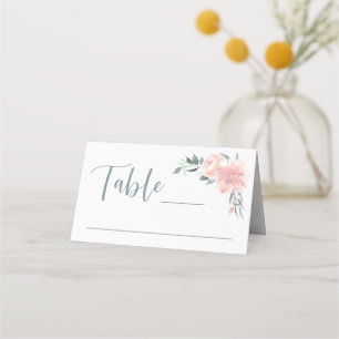 Carte De Placement Aquarelle rose Floral Corner Mariage et banquet