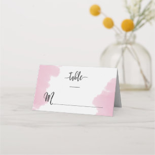 Carte De Placement Aquarelle rose pâle Trucs Numéro de tableau modern