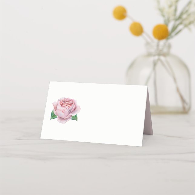 Carte De Placement Aquarelle rose rose Floral (Devant)