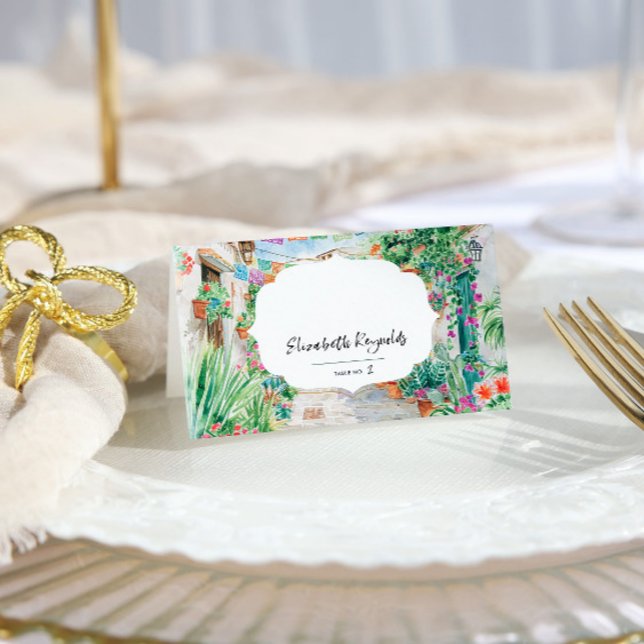 Carte De Placement Aquarelle Sayulita Mexique | MARIAGE (Créateur téléchargé)