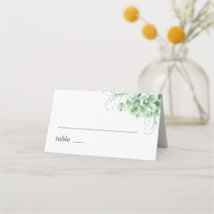Carte De Placement Aquarelle succulente. Mariage de cactus verdoyant