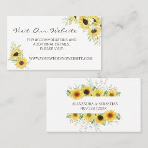 Carte De Placement Aquarelle Sunflower mariage site Web Insérer une c