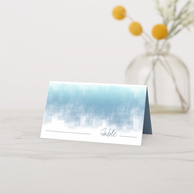 Carte De Placement Aquarelle Tableau Réflexions Dusty Blue ID774 (Devant)