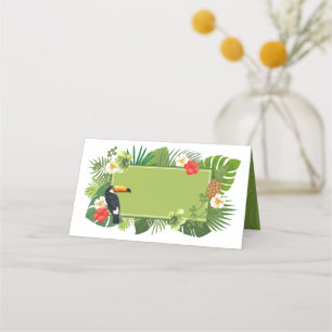 Carte De Placement Aquarelle Tropical avec Toucan Green ID577