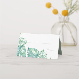 Carte De Placement Aquarelle tropicale Mariage de verdure