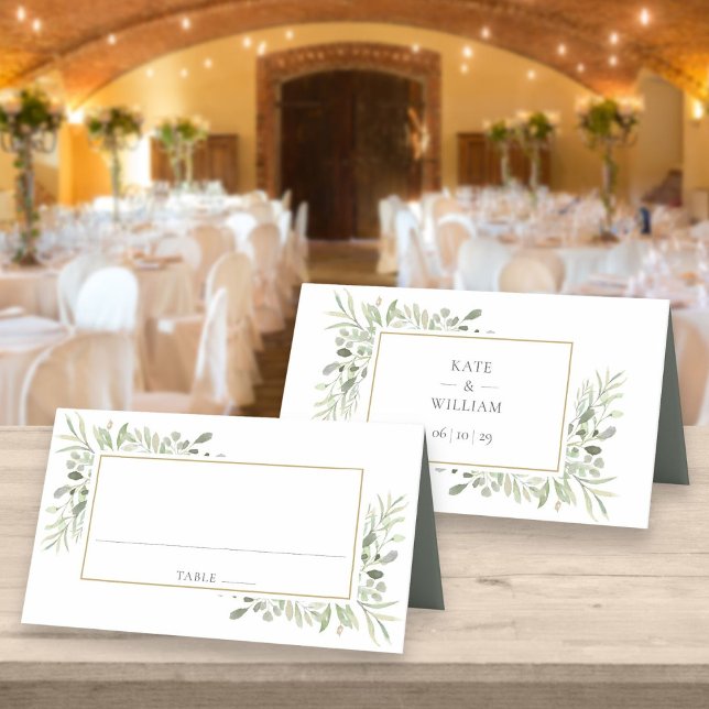 Carte De Placement Aquarelle Verdure Eucalyptus Mariage (Créateur téléchargé)