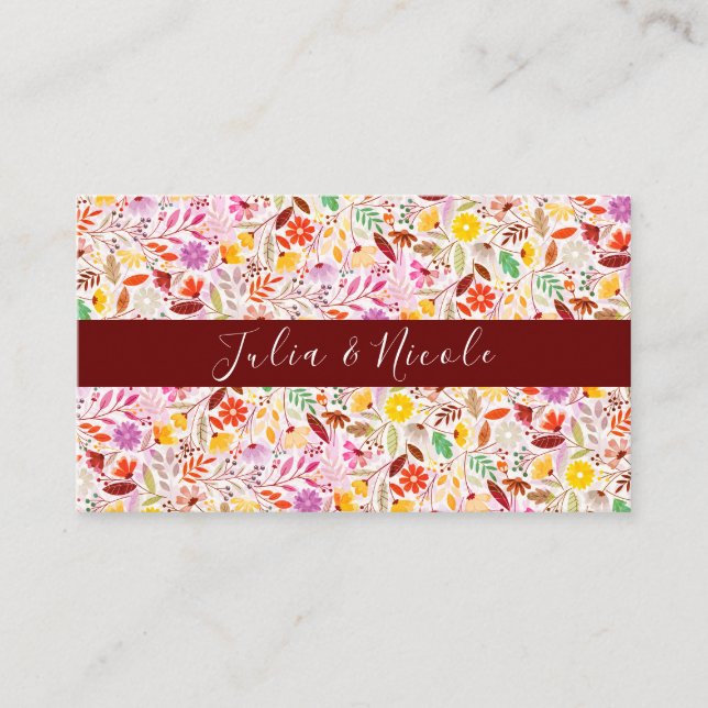 Carte De Placement Aquarelles vives Fleurs de tulipe d'été Mariage (Devant)