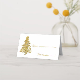 Carte De Placement Arbre de Noël Gold