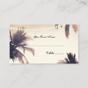 Carte De Placement Arbres Palmiers Tropicaux & Luminaires Crème Rêve 