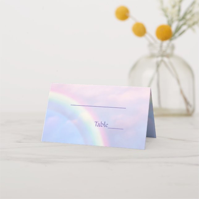 Carte De Placement Arc en ciel d'espoir - pastel, mariage (Devant)