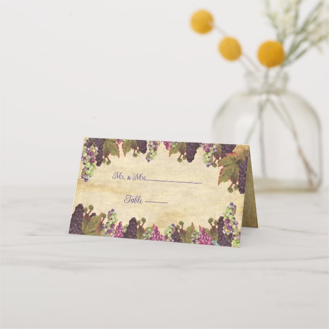 Carte De Placement Arrière - plan de papier rustique Mariage (Devant)