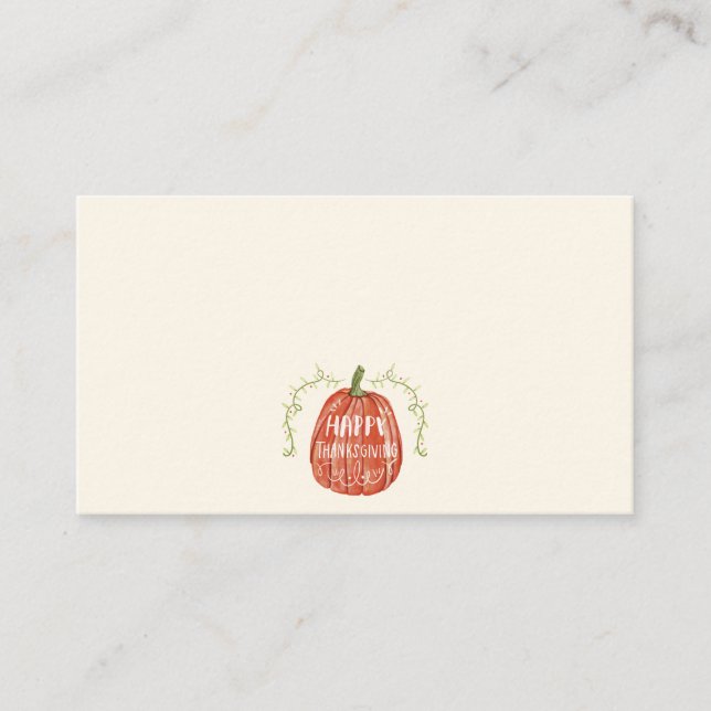 Carte De Placement Automne automne aquarelle | Bon thanksgiving (Devant)
