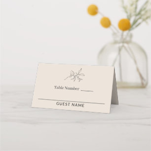 Carte De Placement Automne Beige Simple Mariage élégant