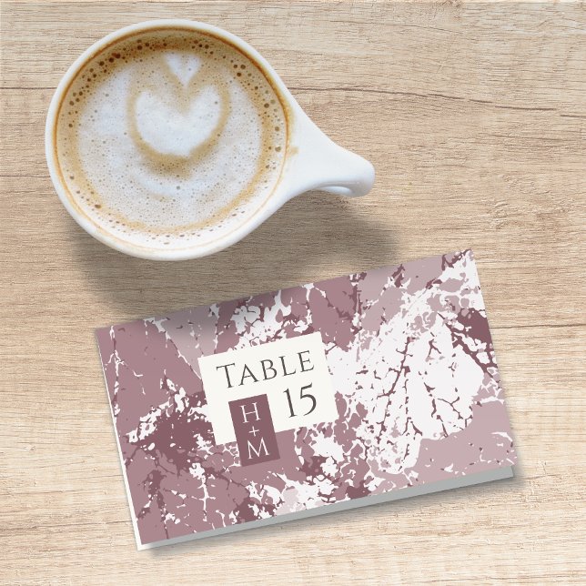 Carte De Placement Automne Dusty Rose Feuille Mariage Carte Place (Créateur téléchargé)