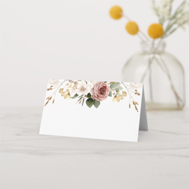 Carte De Placement Automne Fête des mariées florale Broussaillement & (Devant)