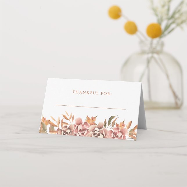 Carte De Placement Automne Floral (Devant)