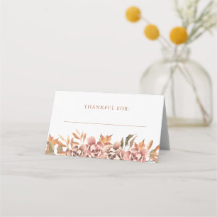 Carte De Placement Automne Floral