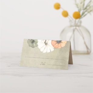 Carte De Placement Automne Rustique Automne Blanc, Orange Citrouille