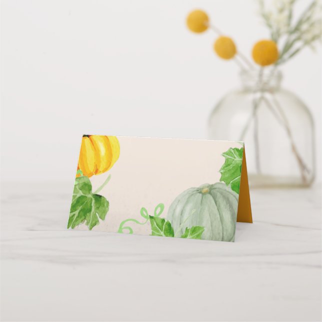 Carte De Placement Automne Thanksgiving Citrouille Foliing (Devant)