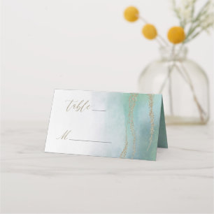 Carte De Placement Awash Elegant Aquarelle dans Ocean Numéro de table
