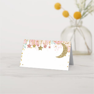Carte De Placement Baby shower à scintillement or Blank Place carte