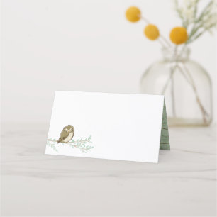 Carte De Placement Baby shower animal de Owl Woodland