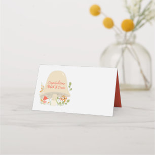 Carte De Placement Baby shower de champignons des bois