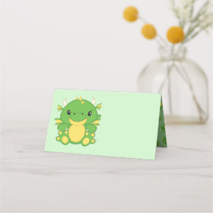 Carte De Placement Baby shower de dragon vert