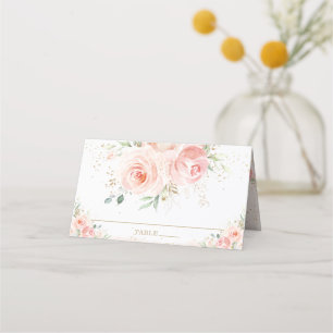 Carte De Placement Baby shower de naissance rose flou floral