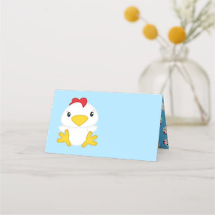 Carte De Placement Baby shower de poulet Blue Boy